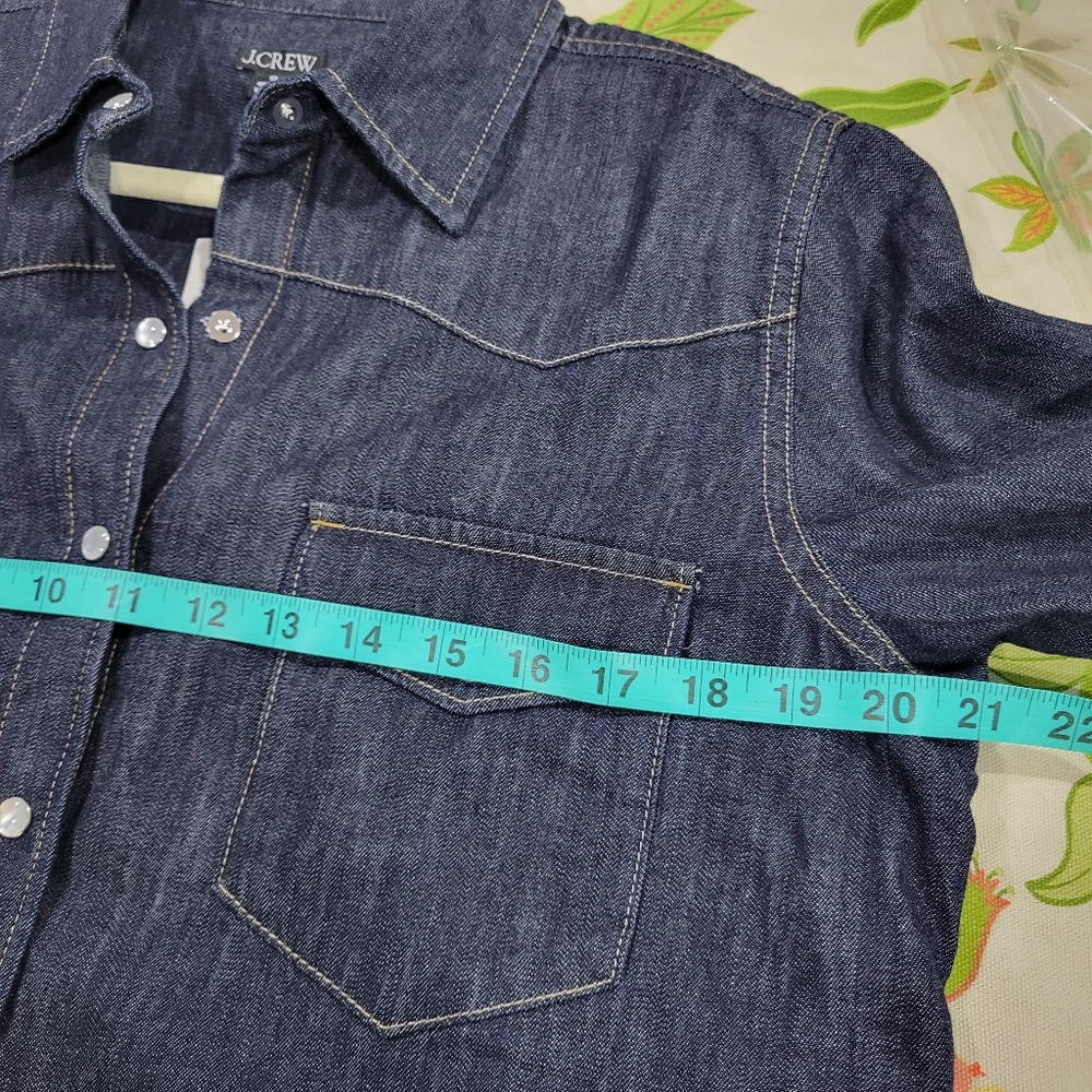 J Crew Jules western shirt in denim CN488 Size 12 **Flaw NWT - Picture 10 of 12